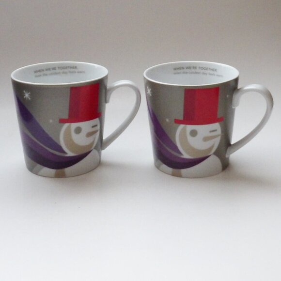 Starbucks Other - Set Bundle of 2 Starbucks 2011 Holiday Snowman Coffee Mugs Cups Large Size 16 oz